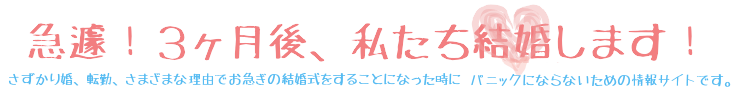 急遽！3ヶ月後、私たち結婚します！